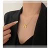Women H Letter Titanium Steel Clavicle Sweater Necklace Fashion Daily Jewelry