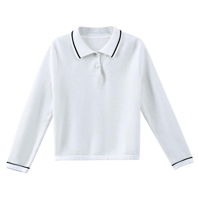 Hacikis Kids' Korean Style Long Sleeve Knit Polo T-Shirt