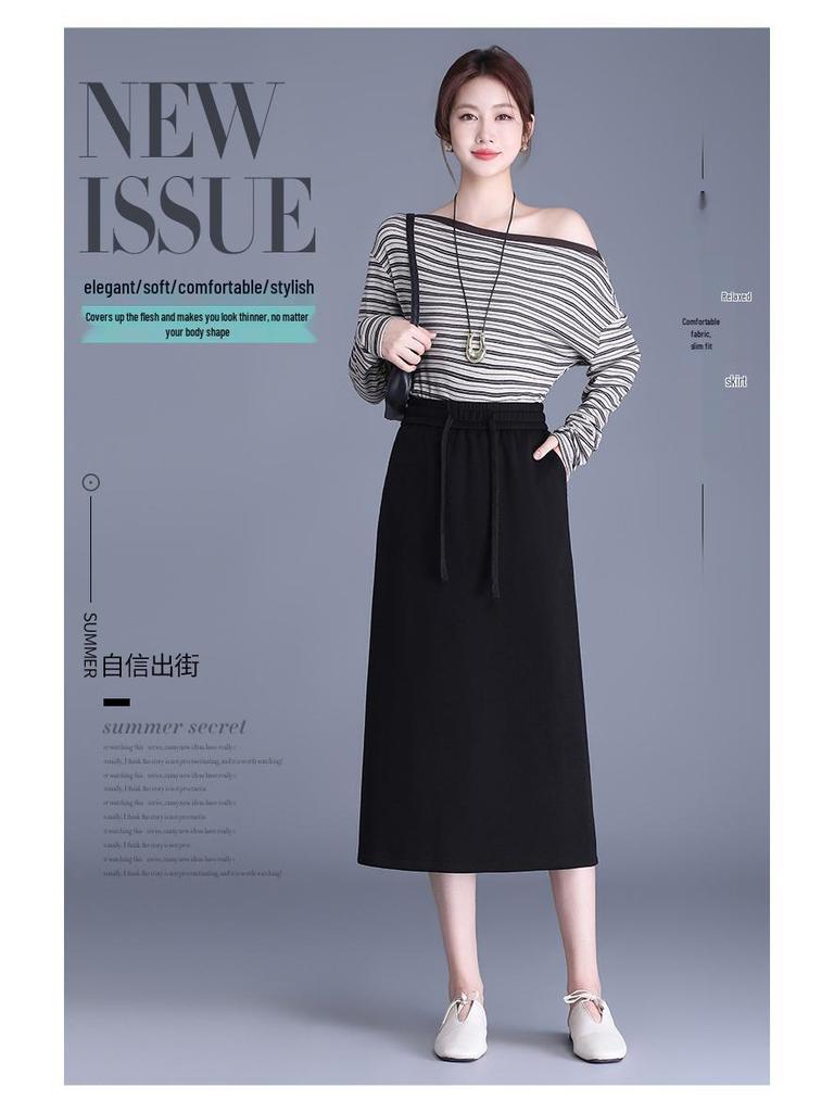 Drapey Commute Slimming Black Pencil Midi Skirt - Spring 2026 Collection