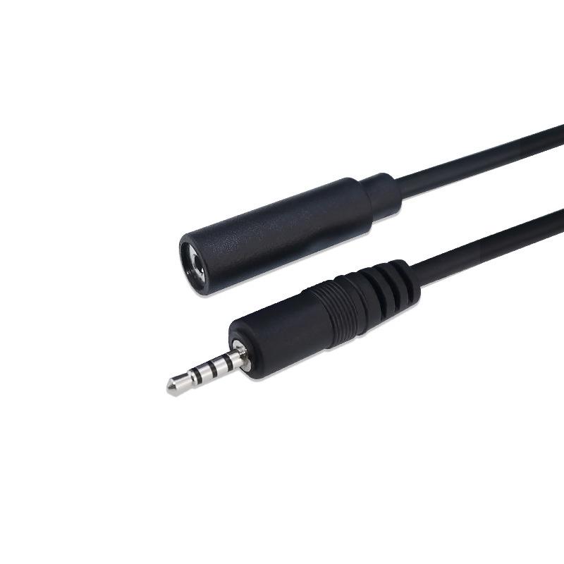 2.5mm Audio Cable with 3/4-pole Male/Female Connectors, Pure Copper 3/4-core Microphone Headphone Extension Cable