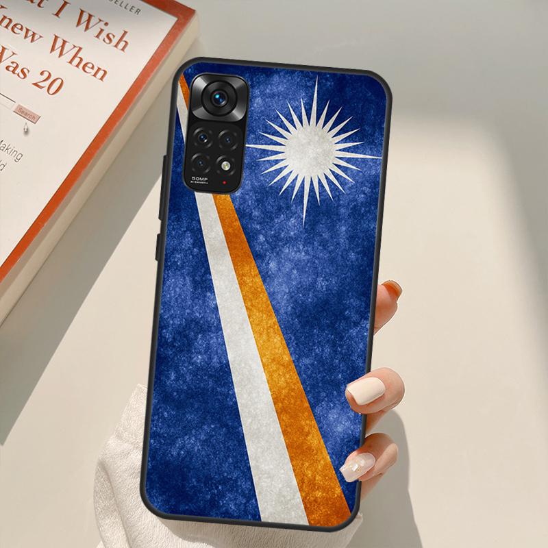 Marshall Islands Flag Case For Xiaomi Redmi Note 11 Pro 8 9 11S 10S 9S Note 10 Pro Cover For Redmi 10 10C 9A 9C