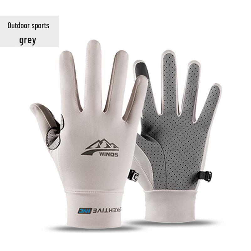 

Men s Two-Fingerless Ice Silk Fishing Gloves - Summer, Sunscreen, Non-Slip for Cycling & Driving Large