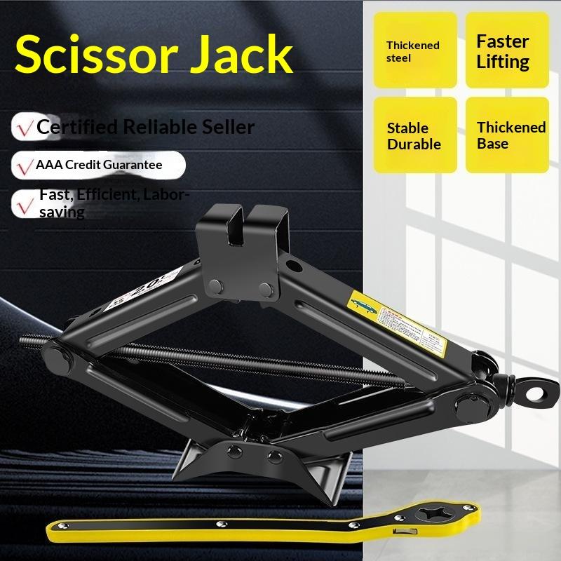 1Pcs Heavy Duty Scissor Car Jack Labor Saving Steel For Tire Change Roadside Emergency