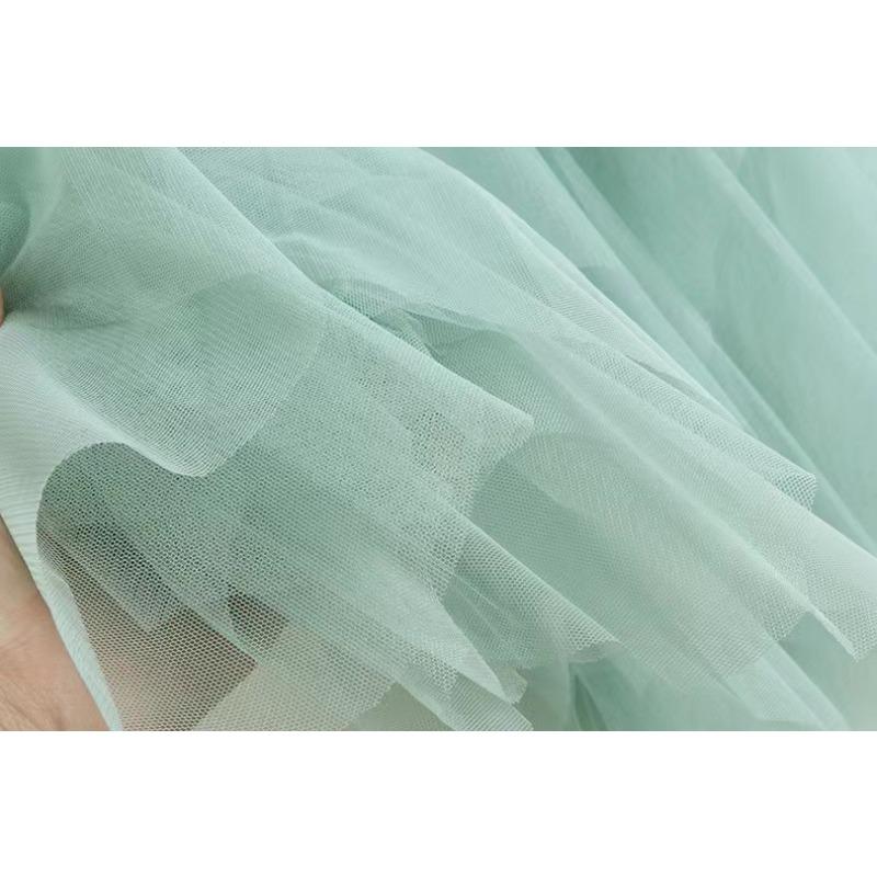 Nepravidelná A-liniová síťovaná sukně s vysokým pasem Jarní Nová volánová dortová sukně Bustier Sukně Sárí Dámská nadýchaná sukně