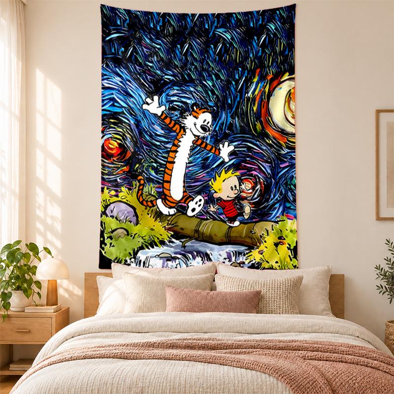 Calvin and Hobbes Tapestry highquality for decorating living room bedroom dorm walls ideal as bedroom wallart orholiday gift