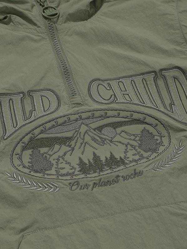 Bbc Earth [Albert] Nature Embroidered Anorak_Ash Khaki