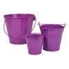 3Pcs Miniature Tin Bucket 1/12 Scale Hanging Small Bucket Multi-purpose Metal Bucket with Handle Dollhouse Accessories