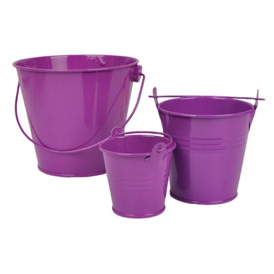 3Pcs Miniature Tin Bucket 1/12 Scale Hanging Small Bucket Multi-purpose Metal Bucket with Handle Dollhouse Accessories