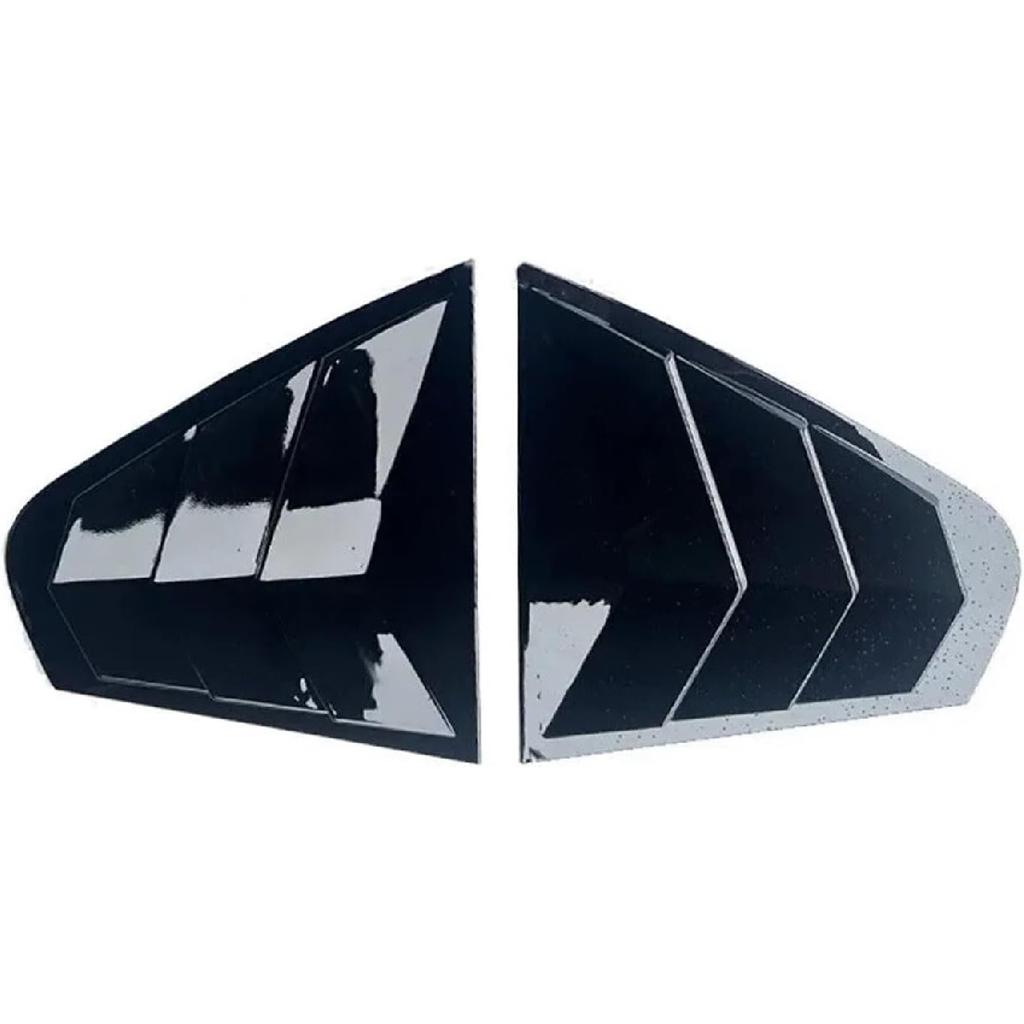 Car Rear Window Louver Shutter Cover Compatible for Jetta MK6 2012 2013 2014 2015 2016 2017 2018 Side Vent Blinds Trim Sticker(Gloss Black)