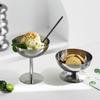Stainless Steel Ice Cream Cup Food Grade Stemmed Fruit Plate Shorty Salad Bowl Party Supplies