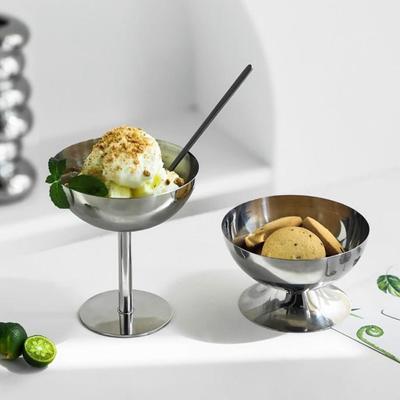 Glasskopp i rostfritt stål Fruktfat med fot (livsmedelsgodkänt) Kort salladsskål Festtillbehör