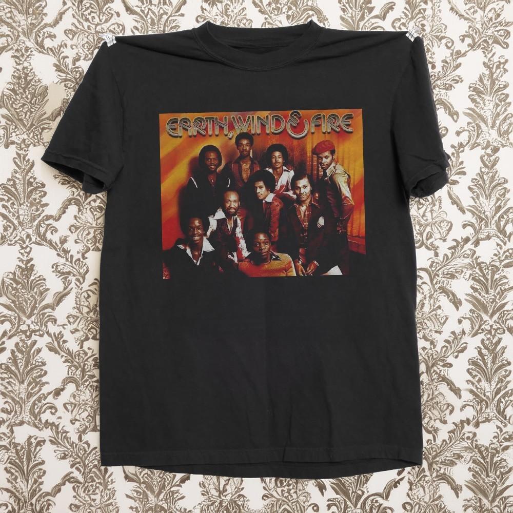 Vintage Earth Wind amp Fire Band Music TShirt Black Cotton Tshirt Size S5XL Unisex T-Shirt XXXXL