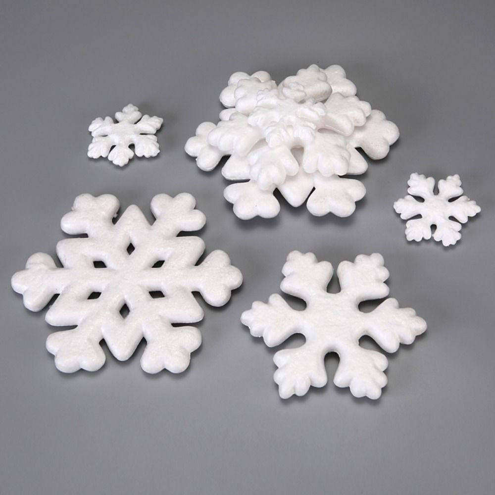 5/10pcs/Pack 8/20cm White Snowflakes Foam Window Decorations For Christmas Party Decor