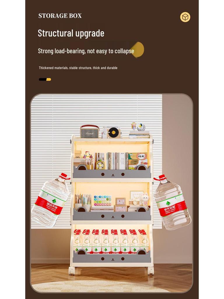 Children's Movable Multi-Layer Bookshelf and Storage Rack