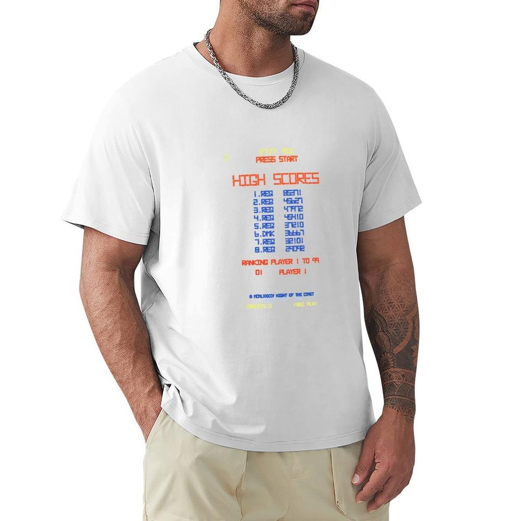 Dmk High Score : Night Of The Comet T-Shirt Vintage Graphic Tee Street Wear Mens Graphic T-Shirts Anime