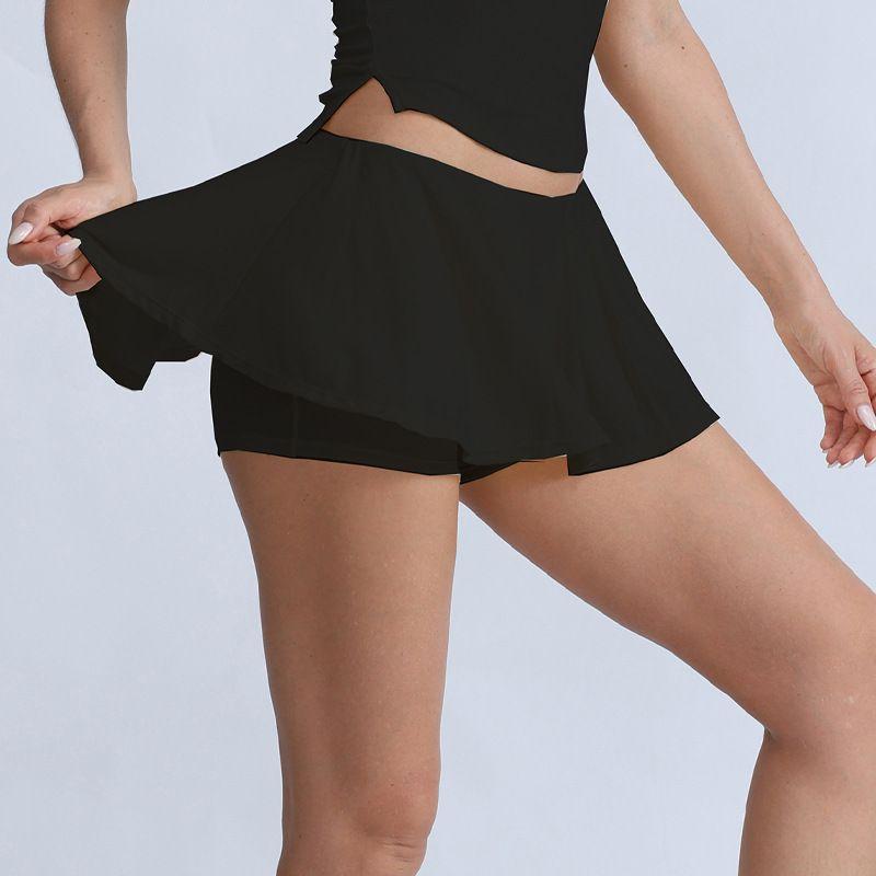 Foreign Trade Sports Fitness Includes Chest Pad Hanging Neck Yoga Beauty Back Running Top Anti-exposure Quick-Drying Tennis Short Dress Set