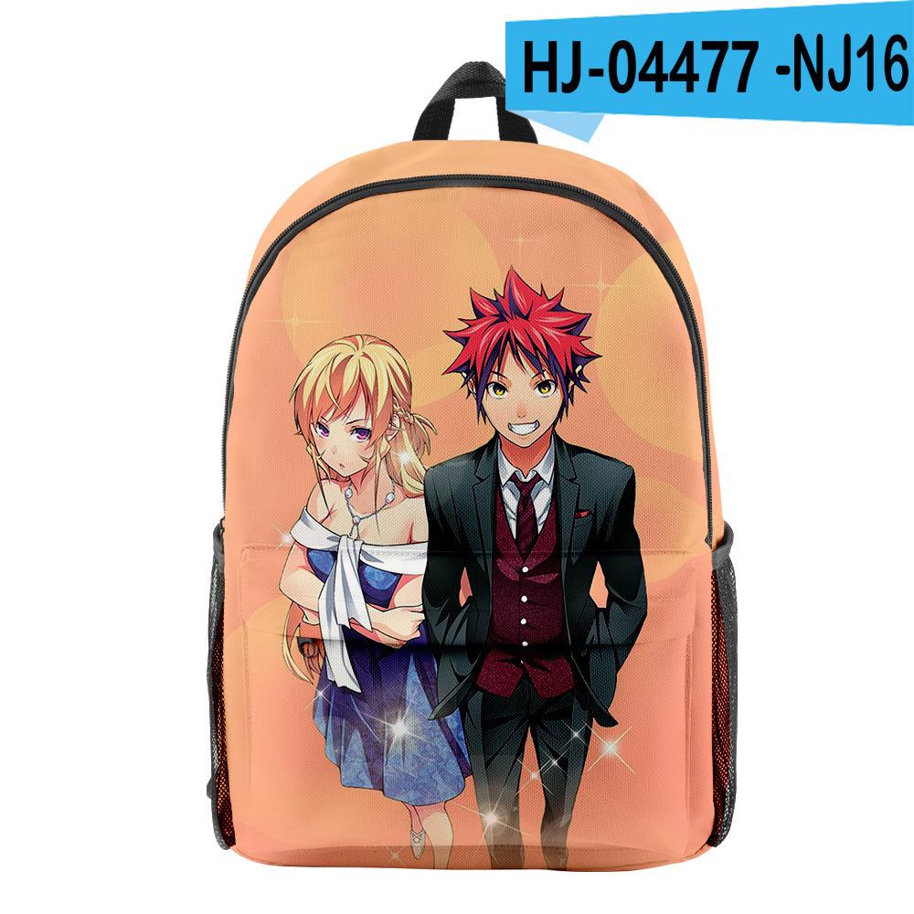 Classic Food Wars Shokugeki No Soma pupil Bookbag Notebook Backpacks 3D Print Oxford Waterproof Boys/Girls Travel Backpacks