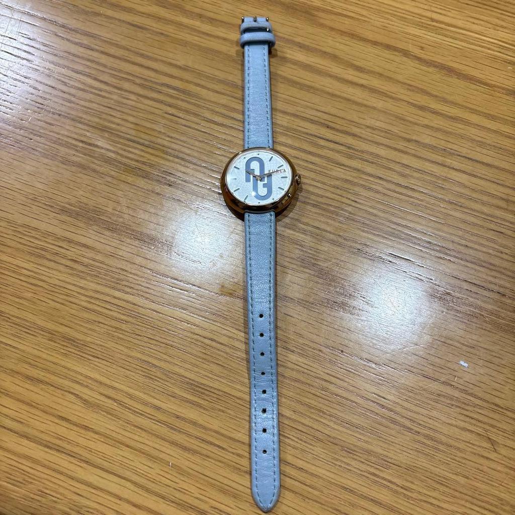 Used Furla Watch FURLA COSY Light Blue Belt with Box