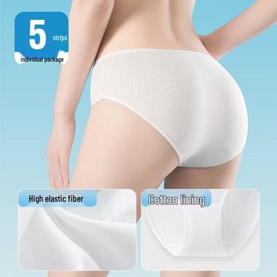Ropa interior de algodón desechable para mujer, paquete de 5