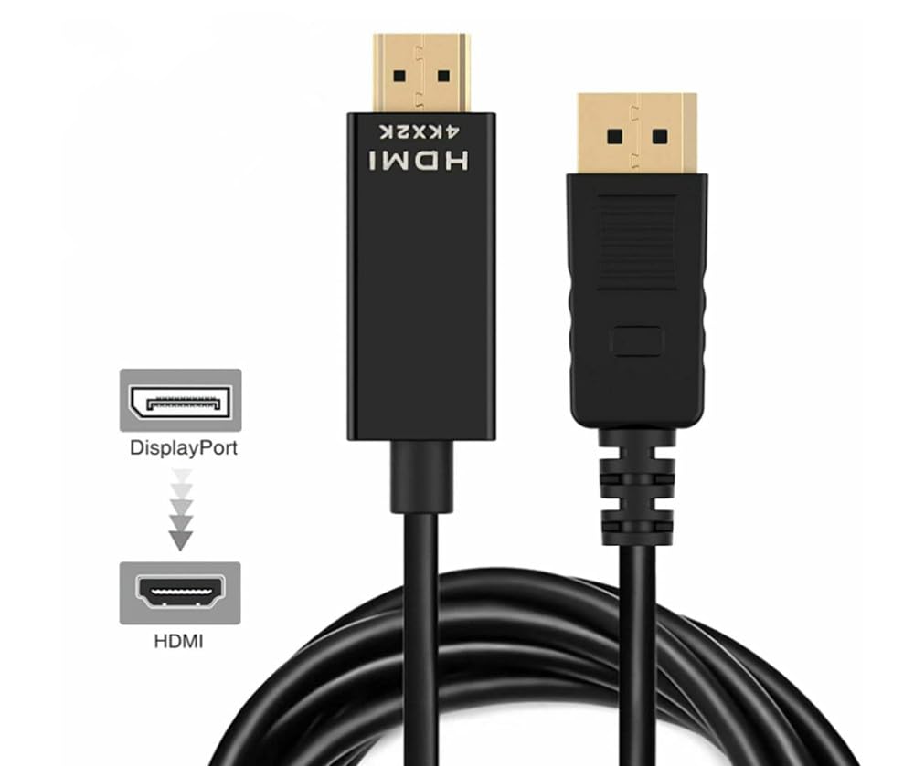 DisplayPort auf HDMI DisplayPort auf HDMI Kabel Kompatibel mit und Projektoren H.May (DP) Kabel, 4K/30Hz, 1080P/60Hz, 1920x1200, Vergoldete Stecker, (DP)