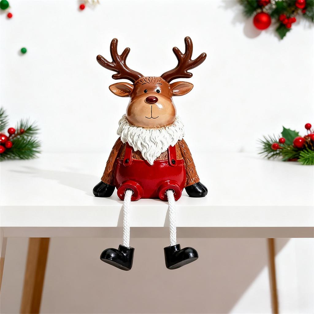 Christmas Hanging Elk Resin Ornaments, Christmas Decoration Desktop Window Decoration Creative Gift