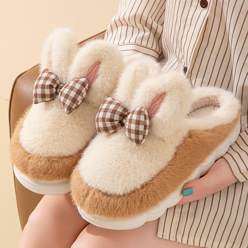Cloud smiley face cotton slippers autumn and winter home household indoor cotton mop warm couple hair slippers