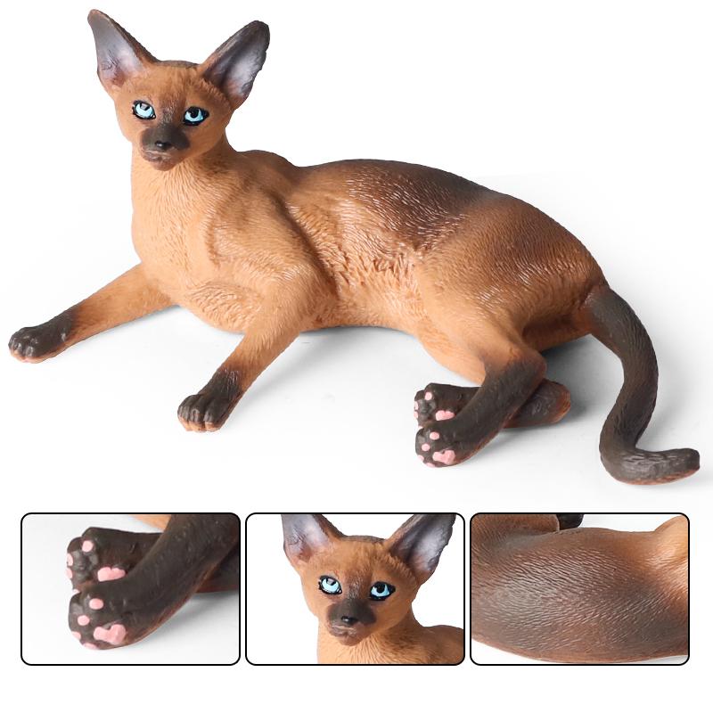 Oenux Kitty Dog Animals Model Action Figure Siamese Husky Pug Rottweiler Puppy Figurines PVC Cute Collection Toy Kids Gift