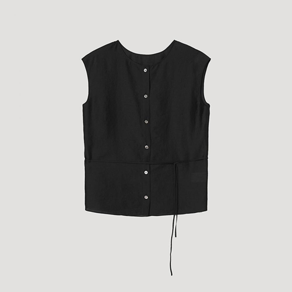 

[She S miSS] gloSSy Cap Sleeve Belted blouSe Swwblp22080 blacks/55