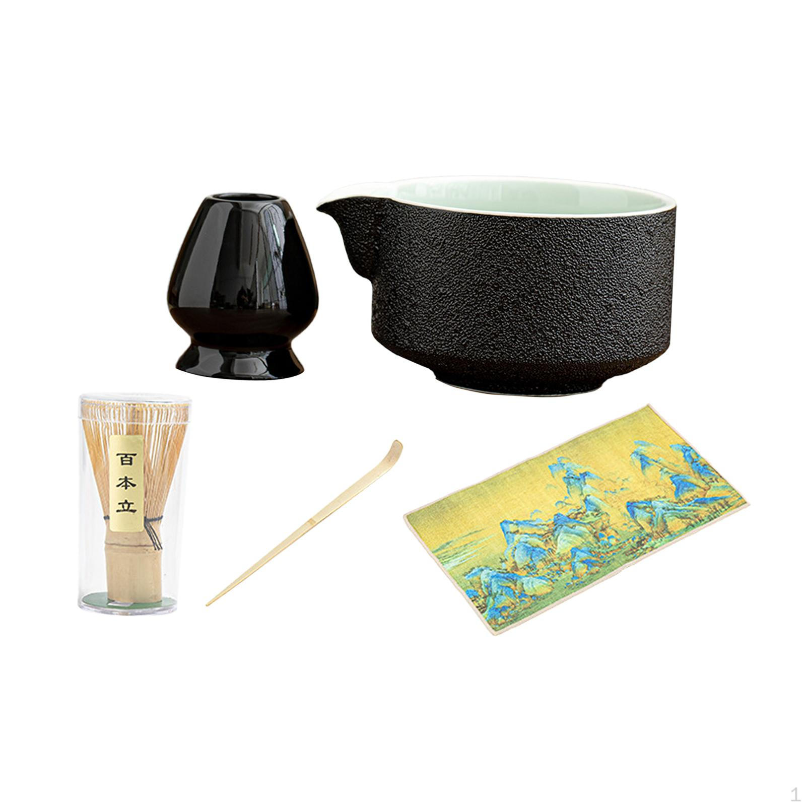 

Японський чайний набір матча, подарункова керамічна чаша традиційного виготовлення з носиком для розливу чорний