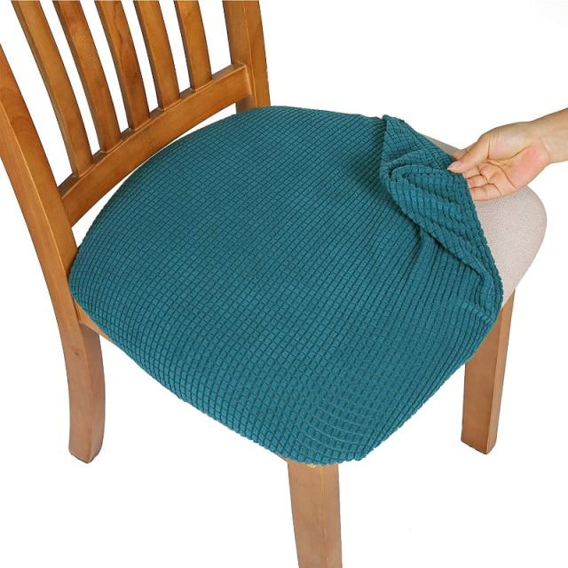 Durable WaterProof Spandex Dining Room Upholstered Cushion Chair Seat Cover Removable Slipcovers Washable Furniture Protector