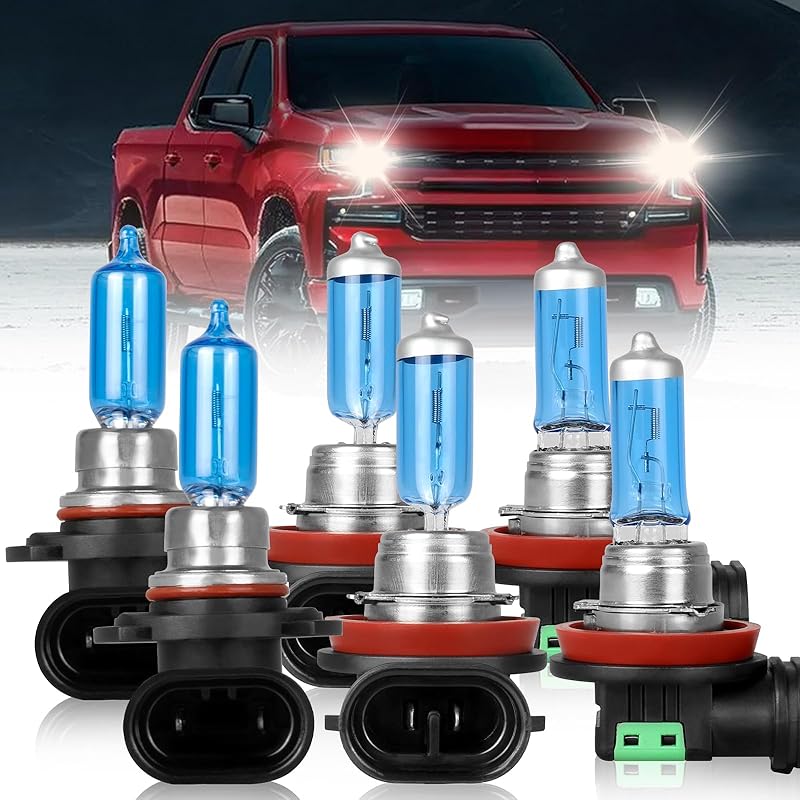 9005 H11 Halogen Headlight Bulbs For Toyota Prius 2010-2011 High Performance Halogen Car Headlight Bulb for Brighter Light, 9005 High Beam+H11 Low