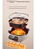 Supor Home Electric Griddle: Double-Sided Heating, Deepened & Enlarged Pan, Fry & Bake Functions, Detachable, Washable, with Hot Pot Feature.
