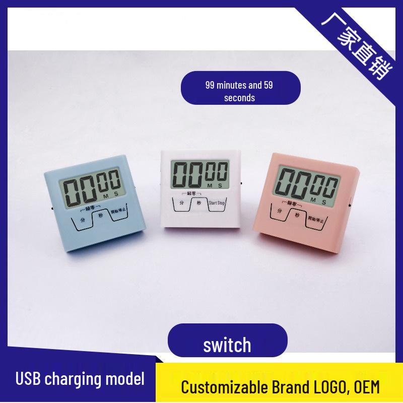 Rechargeable Multi-Functional Silent Timer for Kitchen, Beauty, and Study