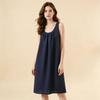 Summer Women's Yunjin Cotton Solid Color Sleeveless Cami Tank Dress Loose Fit Casual Home Nightgown Fashion Daily Outdoor Loungewear Dress