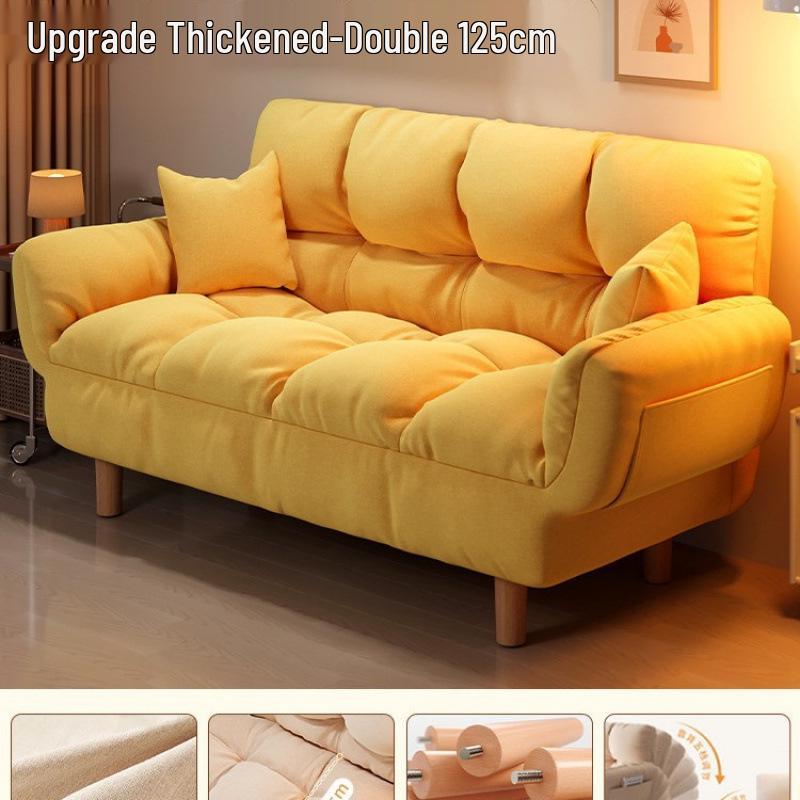 Compact Folding Sleep Sofa for Small Apartments - Double Bed and Reclining Backrest for Bedroom or Rental Homes