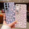 Magnetic For Magsafe Case For Samsung Galaxy S26 Ultra S25 Edge S24 Plus S23 FE S22 A54 A55 A56 5G Pink Leopard Print Matte Cover