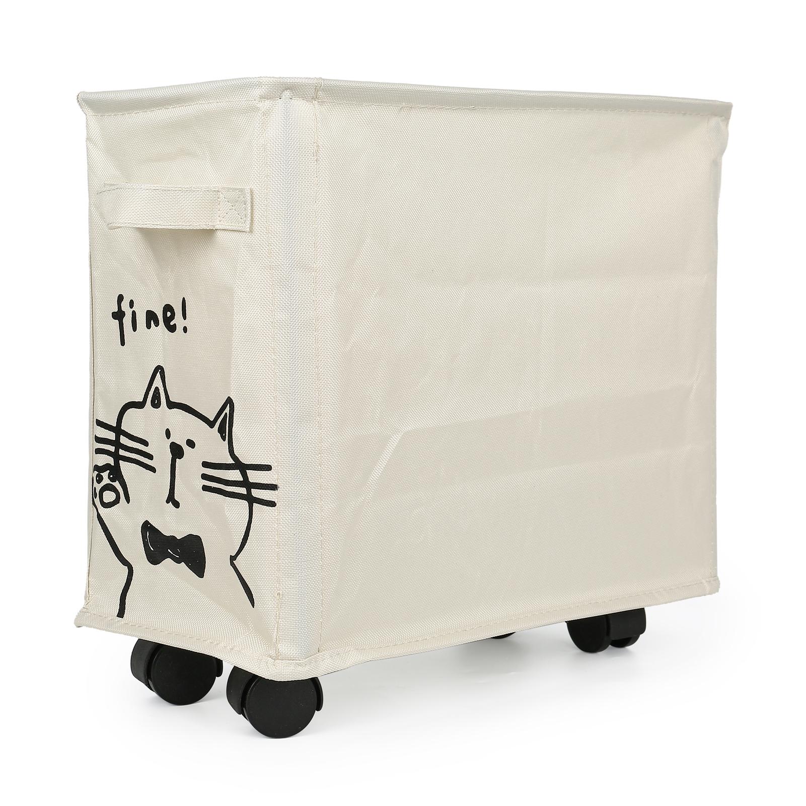 

Офисная Маленькая Мобильная Перекатная Тележка Удобная для Переноски Симпатичная Мобильная Полка из Ткани Оксфорд Подходит для Домашней Гостиной