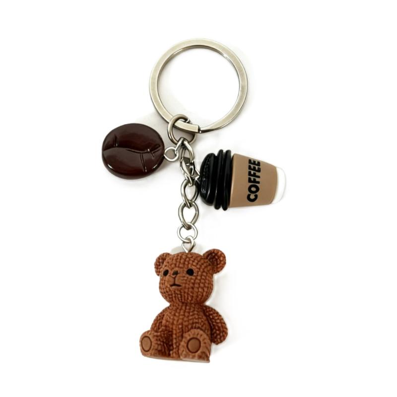 

Cute Three Dimensional Little Bear Pendant Keychain Personality Bag Charm Cartoon Animals Backpack Hanging Piece Accessorie