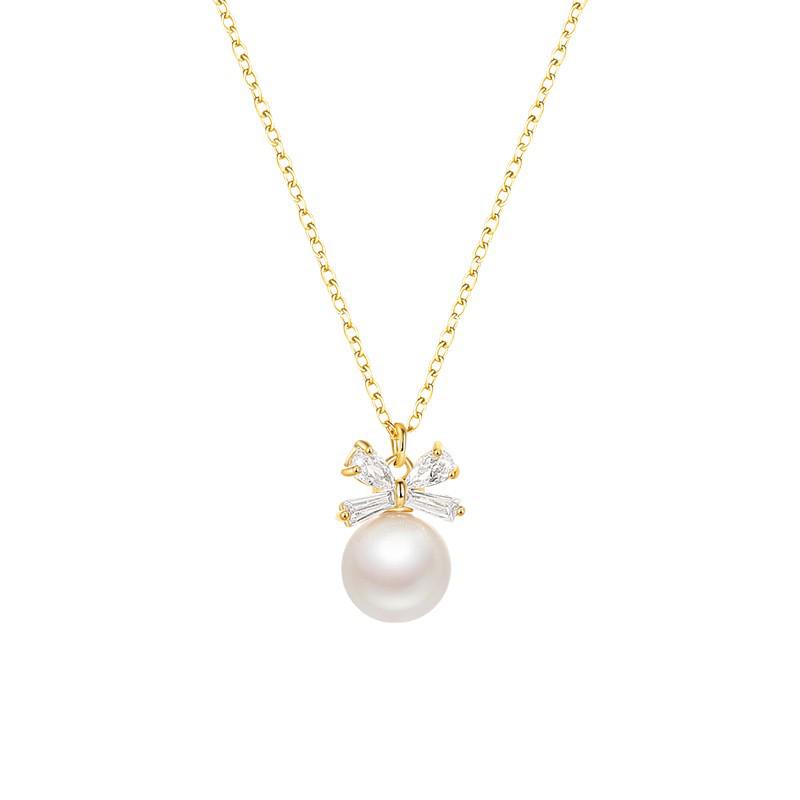 Fugitive Princess Pearl Bow Pendant Necklace - 2025 Light Luxury Clavicle Choker for Women.