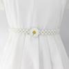 Korean Version of Women's Rhinestone Pearl Waist Chain Fashion Dress Decorative Elastic Waist Belt Women's Sweet Flower Elastic Waist Seal