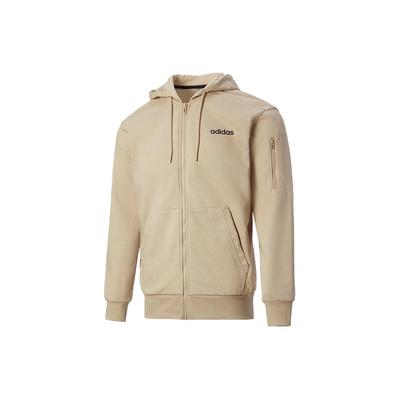 adidas Letter Print Full Zip Long Sleeve Hoodie Men Hoodies Khaki JF3325