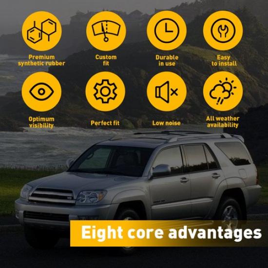 4 Stück Hinterer Arm Scheibenwischer Windschutzscheibe & Wischerblatt Für 85241-35031 Toyota 4Runner 2003-2009