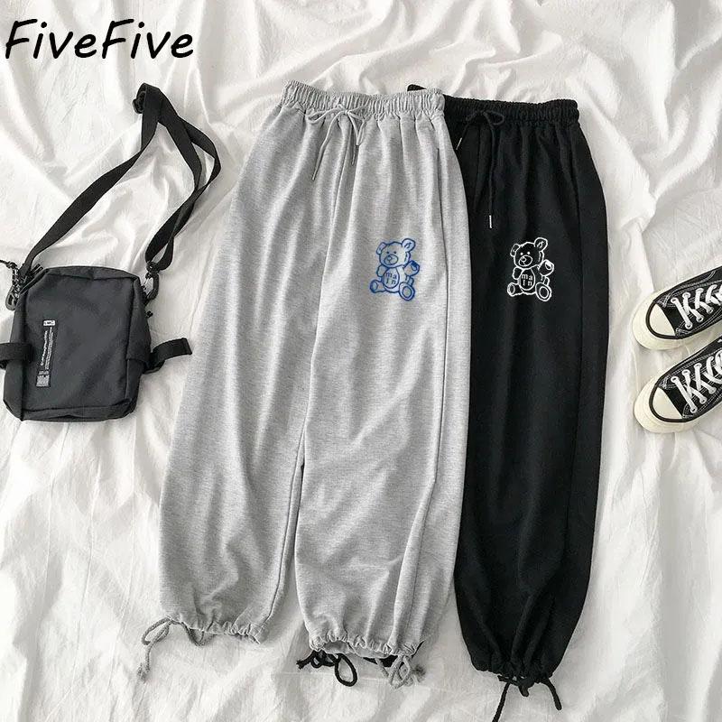 

FiveFive Femme Модные спортивные брюки Повседневные спортивные брюки Женские летние спортивные брюки с принтом Высокая талия Джоггеры Большие размеры