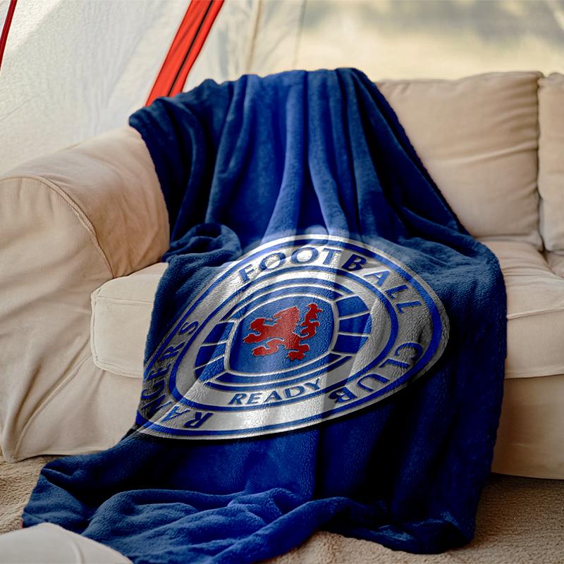 [1pc Rangers FC Blanket] All-Season Blanket - Cozy Blanket for Sofa Couch Home Decoration, Digital Printed Nap Blanket