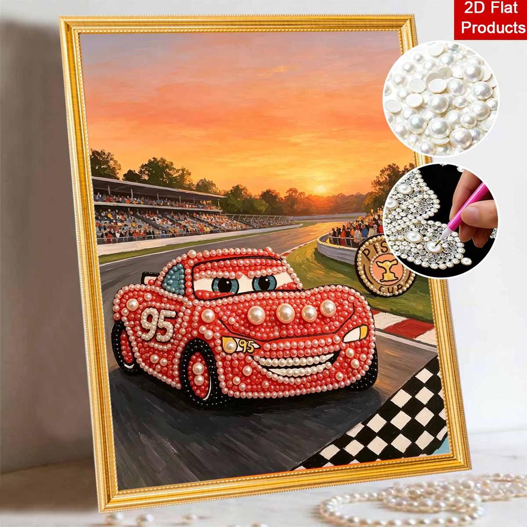 Disney Pearl Art Painting Cars Lightning McQueen Handmade diy5D Pearl Gem Painting Pictures Crafts Special Shape Home Wall Decoration