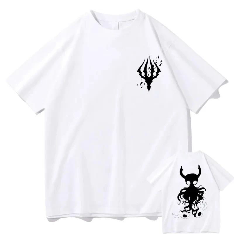 Hot Game Hollow Void Hollow Knight Darkside Double Sided Print T-shirt Man Fashion Casual Tshirt Men Women Anime Loose Tee Shirt
