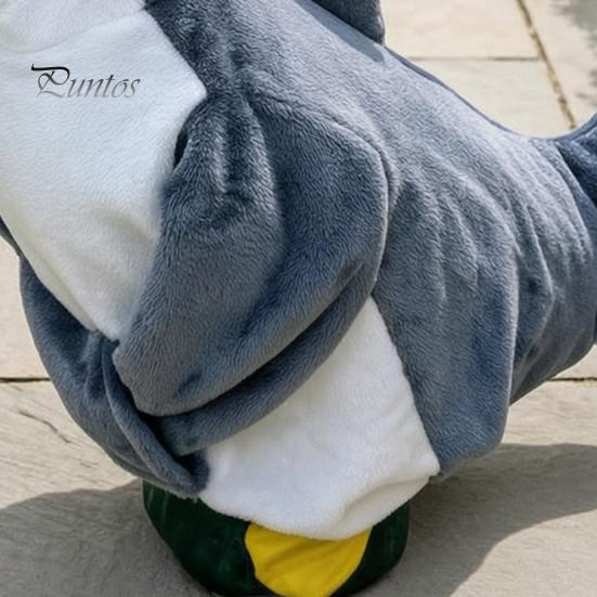 Summer Holiday Garden Accents Shark Porch Goose Outfit, Cute Gray Costume with 3D Fin Durable Statue Suit Design for 23" Gooses Decoration, Patio Yard