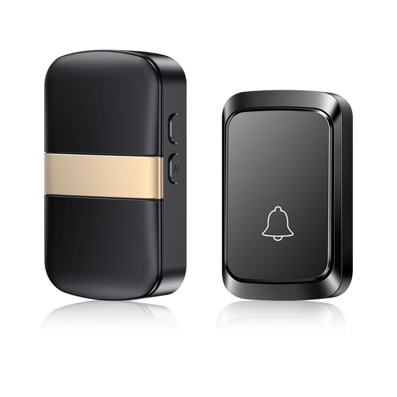 

Беспроводной дверной звонок постоянного тока с питанием от батареек, дальность 300 м/984 фута, 60 мелодий, приветственный дверной звонок, комплект для дома, магазина, офиса, класса и т. д. чёрный