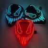 Marvel Maska Venom s čočkou Halloweenská párty dekorace LED maska rekvizity pro Hot Toys Venom Cosplay kostýmová maska celoobličejová svítící