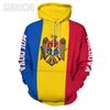 Unisex 3D Hoodie Moldawien Flagge Herren Damen Polyester Harajuku Sweatshirt Pullover Hoodies Lässig Cool